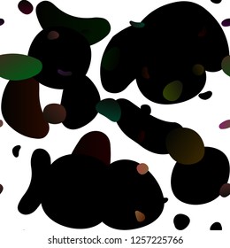 Dark Black vector seamless cover with circles. Illustration with set of shining colorful abstract circles. Template for business cards, websites.