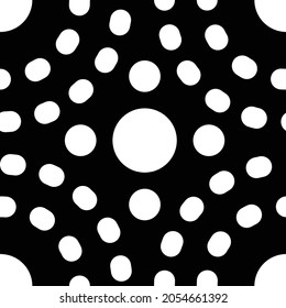 El vector negro oscuro cubre sin fisuras con círculos. Ilustración abstracta moderna con gotas de agua coloridas. Patrón de tela de moda, papel pintado. - Vector