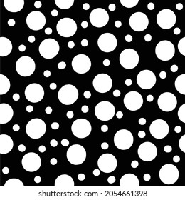 Dark Black vector seamless cover with circles. Modern abstract illustration with colorful water drops. Pattern for trendy fabric, wallpapers. - Vector