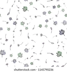 Dark Black vector seamless doodle pattern. Brand new colored illustration with leaves. New template for your business design.