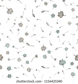 Dark Black vector seamless doodle layout. leaves on elegant natural pattern with gradient. Brand new design for your business.