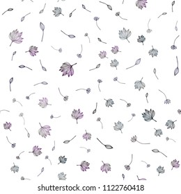 Dark Black vector seamless hand painted pattern. Creative illustration in blurred style with leaves. Hand painted design for web, leaflet, textile.