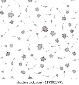 Dark Black vector seamless hand painted background. Doodle illustration of leaves in Origami style with gradient. Pattern for heads of websites and designs.
