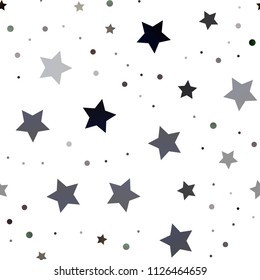 Dark Black vector seamless layout with bright stars. Modern geometrical abstract illustration with stars. The pattern can be used for websites.