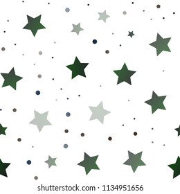 Dark Black vector seamless layout with bright stars. Shining colored illustration with stars. The pattern can be used for new year ad, booklets.