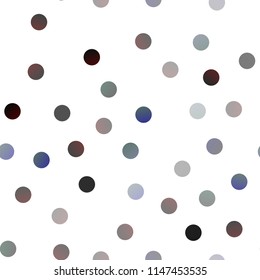 Dark Black vector seamless layout with circle shapes. Modern abstract illustration with colorful water drops. Pattern can be used as texture of water, rain drops.