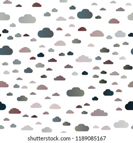 Dark Black vector seamless layout with cloudscape. Beautiful illustration with colorful sky, clouds. Pattern for trendy fabric, wallpapers.