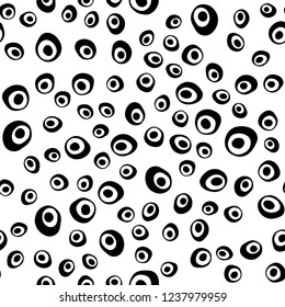 Dark Black vector seamless layout with circle spots. Colorful illustration with blurred circles in nature style. Pattern for design of window blinds, curtains.