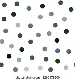 Dark Black vector seamless layout with circle shapes. Modern abstract illustration with colorful water drops. The pattern can be used for beautiful websites.
