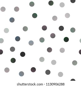 Dark Black vector seamless pattern with spheres. Blurred bubbles on abstract background with colorful gradient. The pattern can be used for beautiful websites.