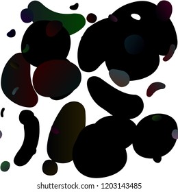 Dark Black vector seamless pattern with spheres. Colorful illustration with blurred circles in nature style. Pattern for design of window blinds, curtains.