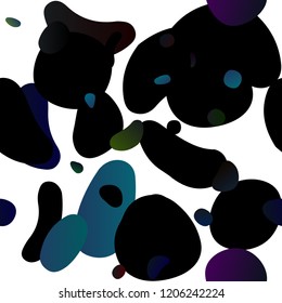 Dark Black vector seamless pattern with spheres. Illustration with set of shining colorful abstract circles. Trendy design for wallpaper, fabric makers.
