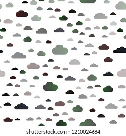Dark Black vector seamless pattern with clouds. Beautiful illustration with colorful sky, clouds. Trendy design for wallpaper, fabric makers.