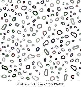 Dark Black vector seamless pattern with spheres. Abstract illustration with colored bubbles in nature style. Pattern for design of window blinds, curtains.