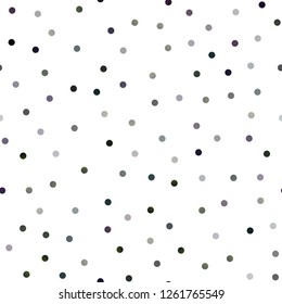 Dark Black vector seamless pattern with spheres. Illustration with set of shining colorful abstract circles. New design for ad, poster, banner of your website.