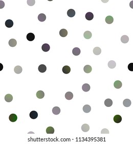 Dark Black vector seamless template with circles. Illustration with set of shining colorful abstract circles. Pattern can be used as texture of water, rain drops.