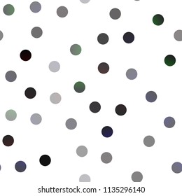 Dark Black vector seamless template with circles. Blurred decorative design in abstract style with bubbles. Completely new template for your brand book.