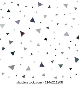 Dark Black vector seamless template with crystals, triangles. Glitter abstract illustration with triangular shapes. Pattern can be used for websites.