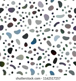 Dark Black vector seamless template with spots. Abstract illustration with colored bubbles in nature style. Pattern for design of window blinds, curtains.