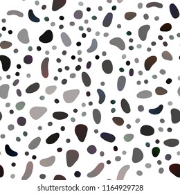 Dark Black vector seamless template with spots. Illustration with set of shining colorful abstract circles. Pattern for design of window blinds, curtains.