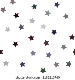 Dark Black vector seamless template with sky stars. Glitter abstract illustration with colored stars. The template can be used as a background.