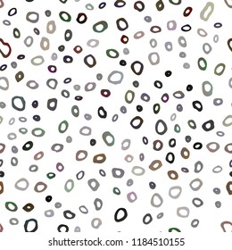 Dark Black vector seamless template with spots. Glitter abstract illustration with blurred drops of rain. Design for textile, fabric, wallpapers.