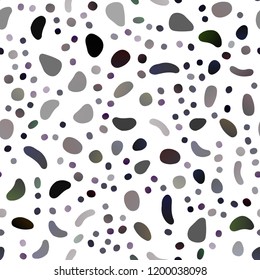 Dark Black vector seamless template with spots. Blurred decorative design in abstract style with bubbles. Pattern for design of fabric, wallpapers.