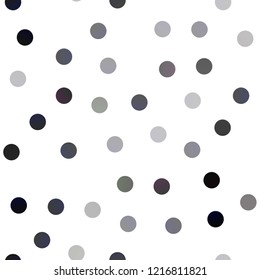 Dark Black vector seamless template with circles. Beautiful colored illustration with blurred circles in nature style. The pattern can be used for beautiful websites.