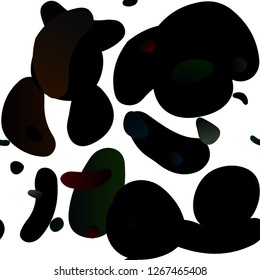 Dark Black vector seamless template with spots. Illustration with set of shining colorful abstract circles. Trendy design for wallpaper, fabric makers.