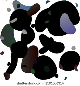 Dark Black vector seamless texture with disks. Modern abstract illustration with colorful water drops. Design for textile, fabric, wallpapers.