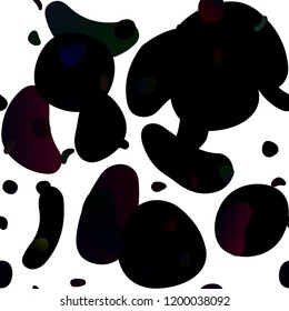 Dark Black vector seamless texture with disks. Blurred decorative design in abstract style with bubbles. Pattern for design of window blinds, curtains.