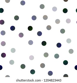 Dark Black vector seamless texture with disks. Blurred decorative design in abstract style with bubbles. Completely new template for your brand book.