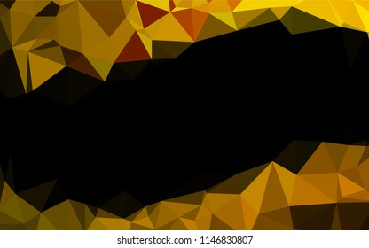 Dark Black vector shining hexagonal background. Creative illustration in halftone style with gradient. The polygonal design can be used for your web site.