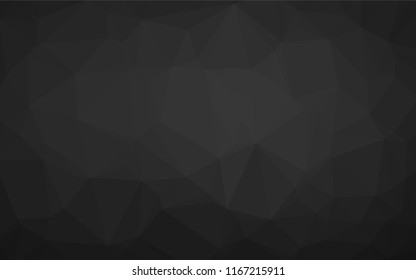 Dark Black vector shining hexagonal template. Colorful illustration in abstract style with gradient. Triangular pattern for your business design.