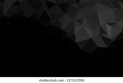 Dark Black vector shining hexagonal background. Creative geometric illustration in Origami style with gradient. The textured pattern can be used for background.