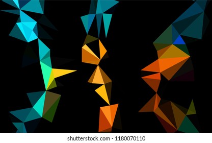 Dark Black vector shining hexagonal template. Colorful abstract illustration with gradient. The elegant pattern can be used as part of a brand book.