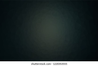 Dark Black vector shining hexagonal background. Triangular geometric sample with gradient.  A completely new template for your business design.