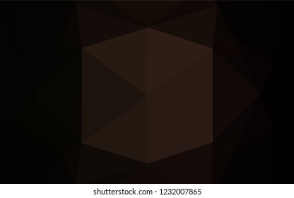 Dark Black vector shining hexagonal template. Geometric illustration in Origami style with gradient.  Triangular pattern for your business design.