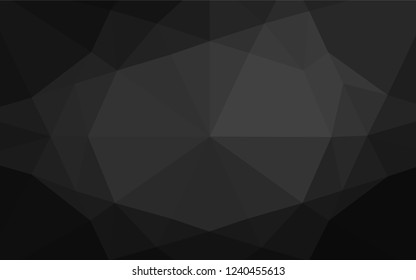 Dark Black vector shining hexagonal template. Glitter abstract illustration with an elegant design. Triangular pattern for your business design.