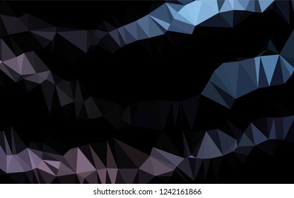 Dark Black vector shining hexagonal background. Creative geometric illustration in Origami style with gradient. The template can be used as a background for cell phones.