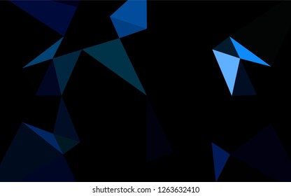 Dark Black vector shining hexagonal template. Triangular geometric sample with gradient.  The elegant pattern can be used as part of a brand book.