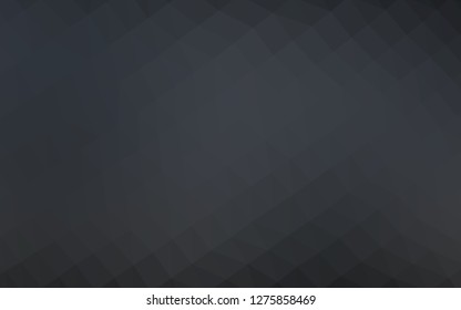 Dark Black vector shining hexagonal background. Glitter abstract illustration with an elegant design. Triangular pattern for your business design.