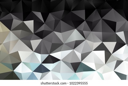 Dark Black vector shining triangular background. Triangular geometric sample with gradient.  The polygonal design can be used for your web site.