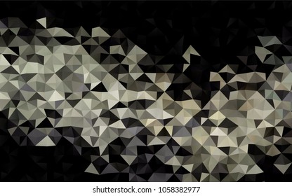 Dark Black vector shining triangular background. Shining colored illustration in a brand-new style. Triangular pattern for your business design.