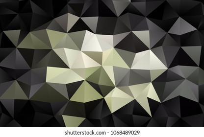 Dark Black vector shining triangular background. Triangular geometric sample with gradient.  The completely new template can be used for your brand book.