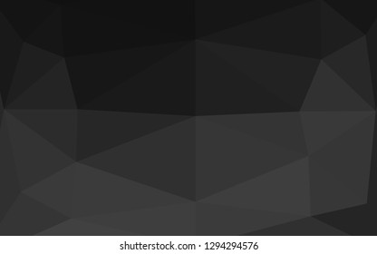 Dark Black vector shining triangular background. Glitter abstract illustration with an elegant design. Textured pattern for background.