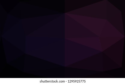 Dark Black vector shining triangular background. Creative illustration in halftone style with gradient. Brand new style for your business design.