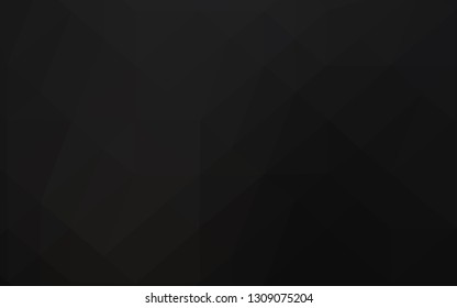 Dark Black vector shining triangular pattern. An elegant bright illustration with gradient. Template for your brand book.