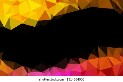 Dark Black vector shining triangular pattern. A vague abstract illustration with gradient. New texture for your design.