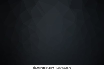 Dark Black vector shining triangular background. Geometric illustration in Origami style with gradient. Textured pattern for background.
